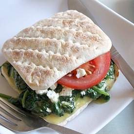 Cheesy spinach and feta sandwich