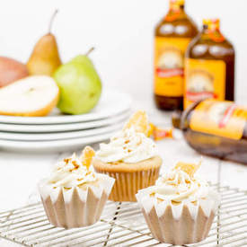 Ginger Beer Cupcakes with Roasted Pear Frosting