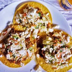 Chipotle Chicken Tostadas with Sweet Slaw
