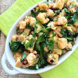 Rustic Herbed Stuffing with Greens